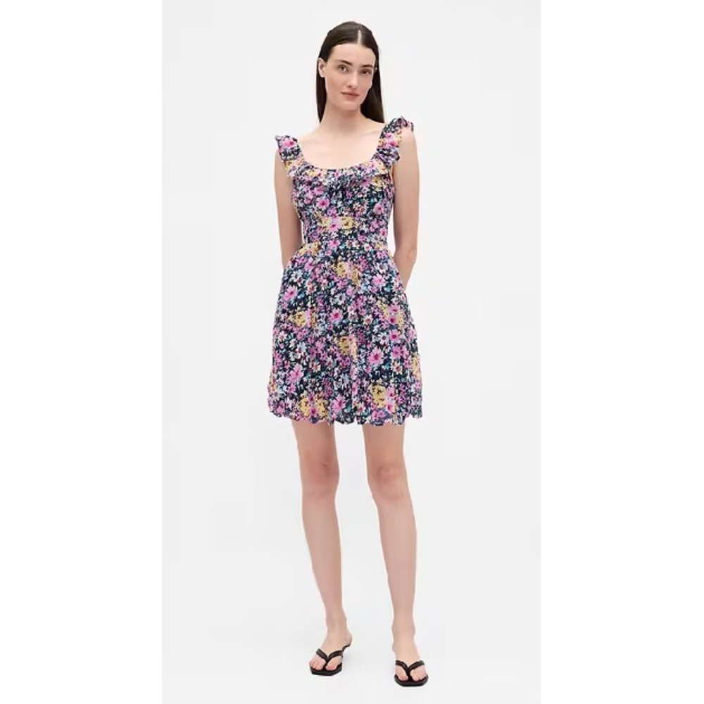 Gap Women's Large Floral Bubble Mini Shirtdress 100%‎ Cotton #814244